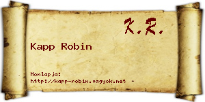Kapp Robin névjegykártya